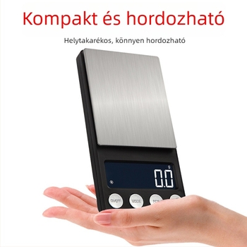 Magas pontosságú ékszer-mérleg 0.01 g, mini elektronikus zsebméleg 200 g kapacitás, hordozható otthoni/konyhai mérleg, osztás 0.1 g