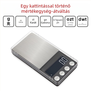 Magas pontosságú ékszer-mérleg 0.01 g, mini elektronikus zsebméleg 200 g kapacitás, hordozható otthoni/konyhai mérleg, osztás 0.1 g