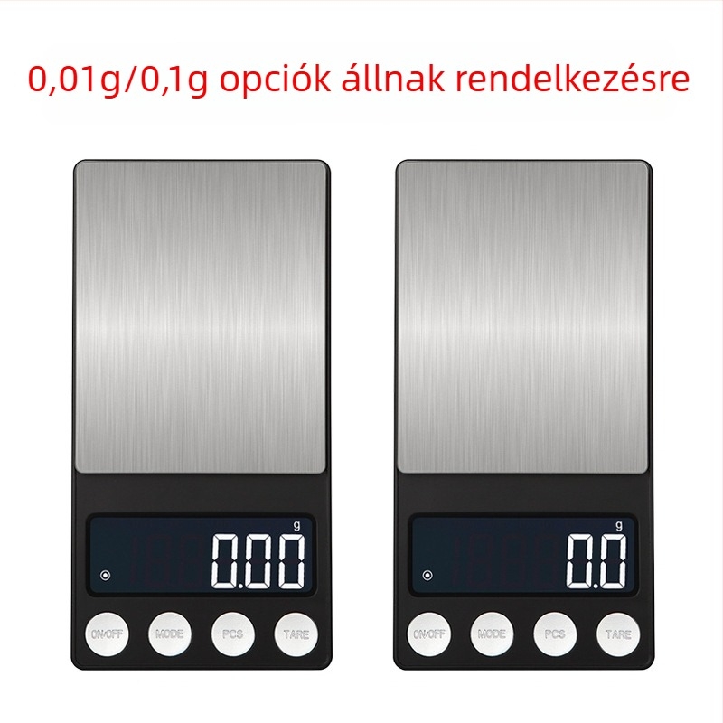 Magas pontosságú ékszer-mérleg 0.01 g, mini elektronikus zsebméleg 200 g kapacitás, hordozható otthoni/konyhai mérleg, osztás 0.1 g