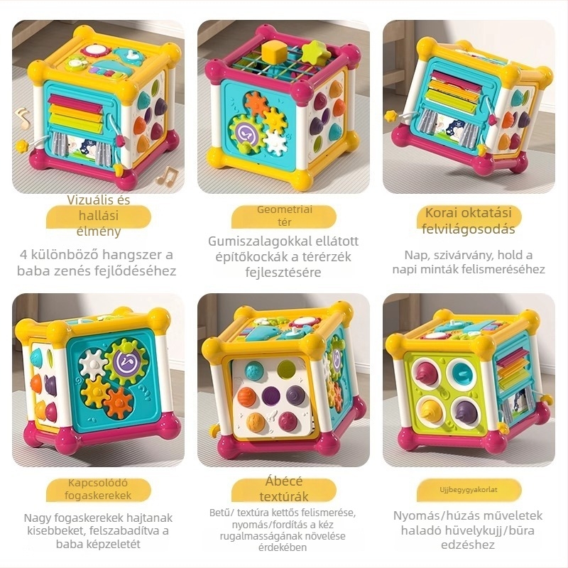 Montessori hatoldalú babajáték a finommozgások fejlesztéséért, műanyag, GuYu/Goodway, 3C tanúsítvány, kód 2024012202639447