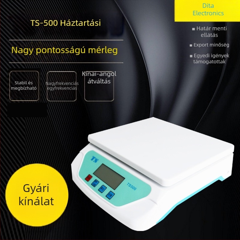 TS500 Elektronikus platformmérleg, 30 kg-ig – kiváló precizitás, LCD kijelző, otthoni használatra