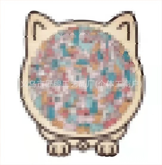 Macskafej alakú fa puzzle készlet, 135 darab, sík puzzle, fadobozos csomagolás, DIY-barát