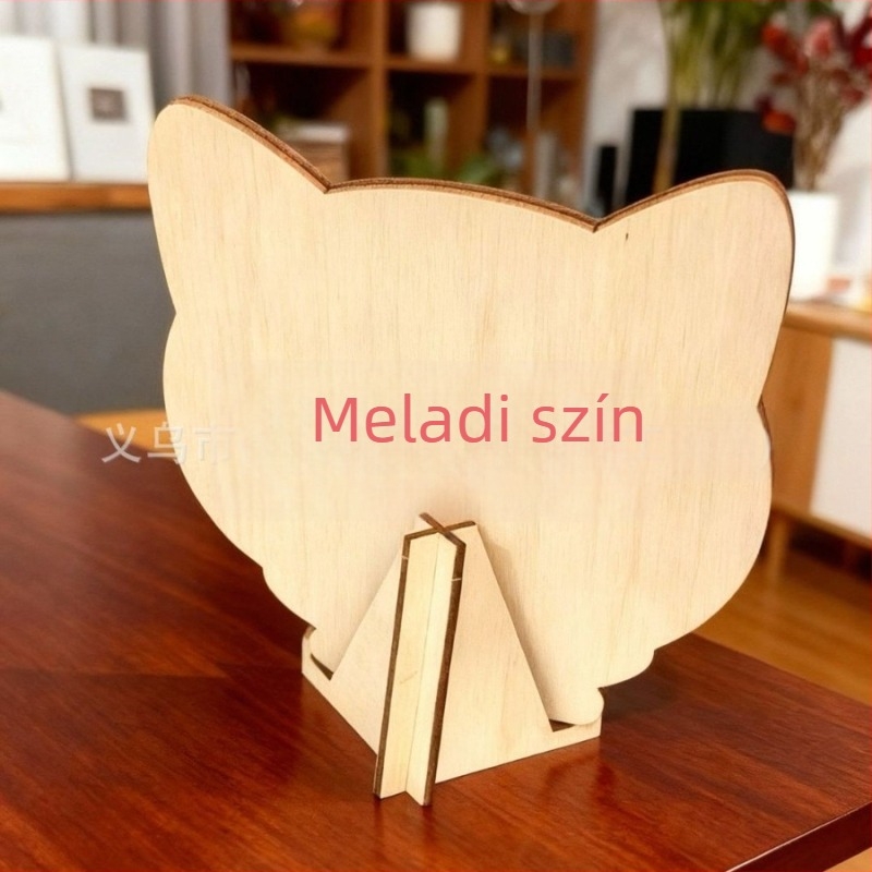 Macskafej alakú fa puzzle készlet, 135 darab, sík puzzle, fadobozos csomagolás, DIY-barát