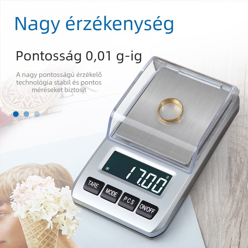 Changxie CX-288 Ékszerek elektronikus mérlege, pontosság 0,01 g, 0-1 kg tartomány