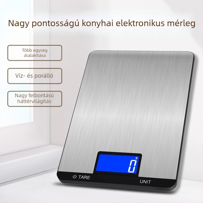 Changxie CX-518A Konyhai elektronikus mérleg, 10 kg kapacitás, nagy pontosságú grammskála teához