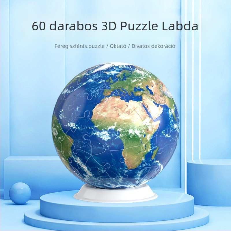 Háromdimenziós gömb puzzle dekoráció (műanyag anyag; többfunkciós; DIY-barát; testre szabható a rajzok szerint)