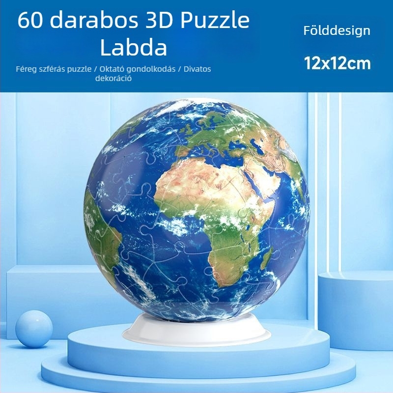 Háromdimenziós gömb puzzle dekoráció (műanyag anyag; többfunkciós; DIY-barát; testre szabható a rajzok szerint)