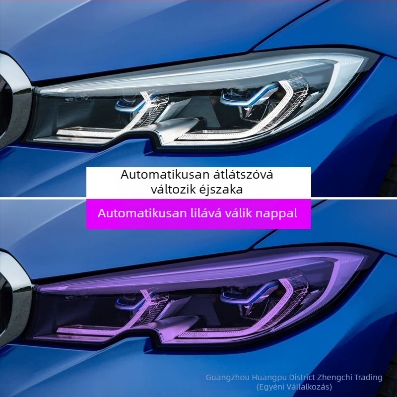 BMW X5/X6 fényszóró TPU film – fény-vezérelt színváltás, magas átláthatóságú átlátszó TPU védőfilm
