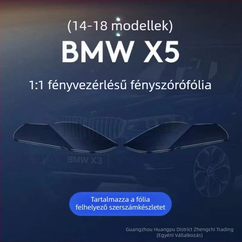 BMW X5/X6 fényszóró TPU film – fény-vezérelt színváltás, magas átláthatóságú átlátszó TPU védőfilm