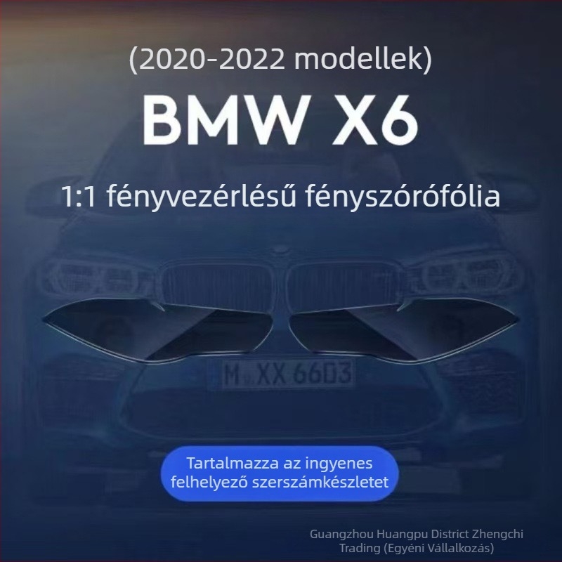 BMW X5/X6 fényszóró TPU film – fény-vezérelt színváltás, magas átláthatóságú átlátszó TPU védőfilm