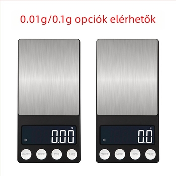 Mini ékszermérleg 0,01 g, hordozható elektronikus zsebmérleg a pontos grammban történő méréshez