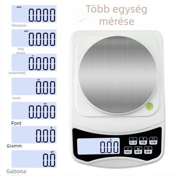 Újratölthető ékszer mérleg szélvédett fedéllel, 0.01 g pontosság, 1000 g kapacitás, ékszerekhez, aranyhoz és gyógynövényekhez