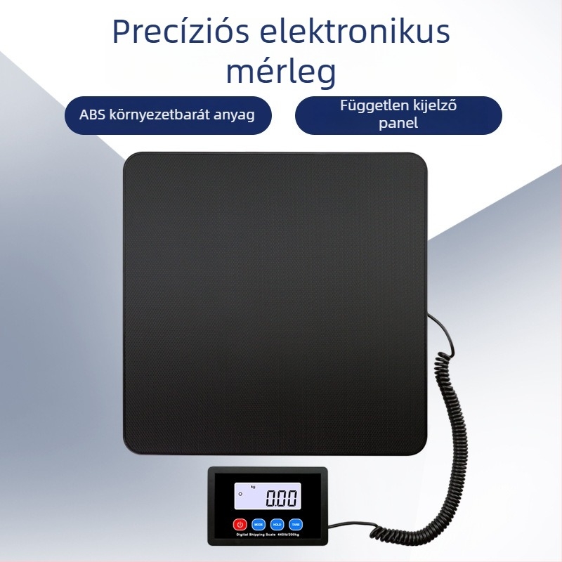 Magas pontosságú digitális mérleg, 200 kg teherbírás, hordozható platformos mérleg csomagokhoz és háziállatokhoz