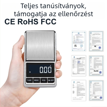CX-888 Mini hordozható zsebméretű ékszer-súlymérő, pontos elektronikus mérleg 0,01–0,1 g