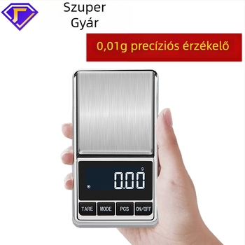 CX-888 Mini hordozható zsebméretű ékszer-súlymérő, pontos elektronikus mérleg 0,01–0,1 g