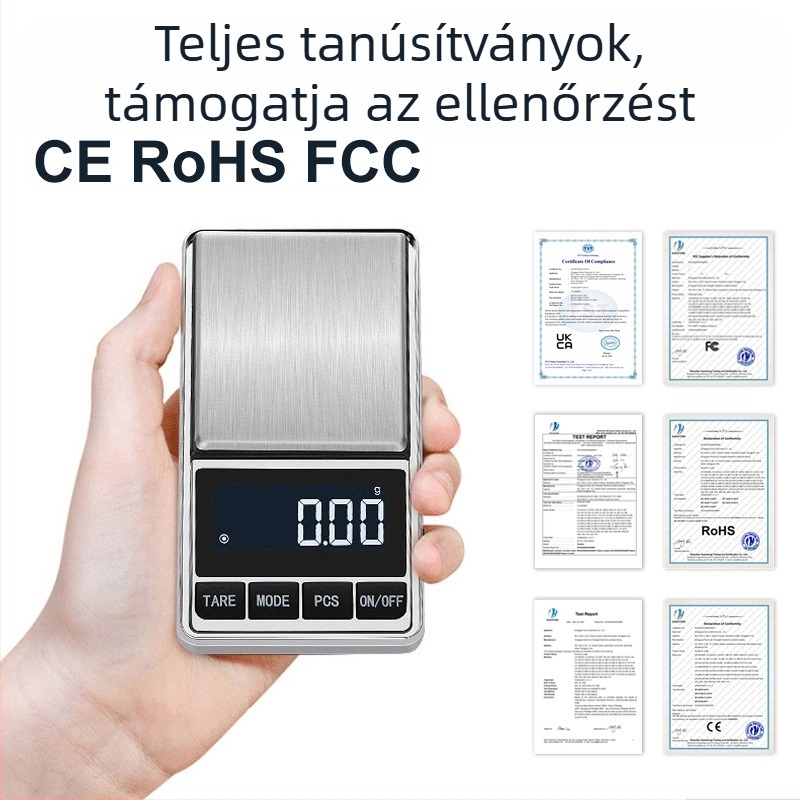CX-888 Mini hordozható zsebméretű ékszer-súlymérő, pontos elektronikus mérleg 0,01–0,1 g