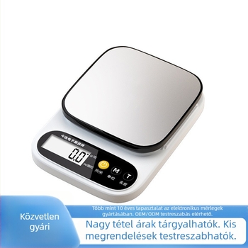 Kompakt, magas pontosságú konyhai digitális mérleg háztartási használatra; precíz ételmérés és sütéshez