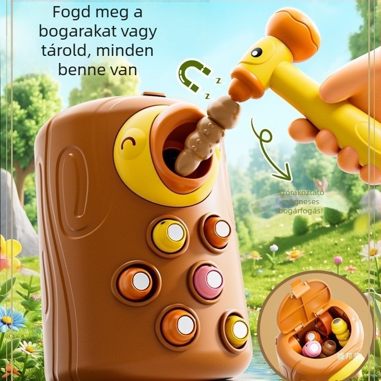 Műanyag babajáték 0–3 éveseknek — interaktív fejlesztő tevékenységek a kéz- és agykoordinációhoz (húzáshoz a sárgarépát és Whack‑a‑Mole játék)