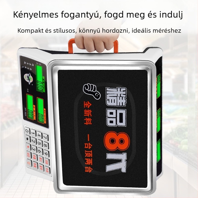 823-as modell, 30 kg kereskedelmi platformmérleg zöldségek és gyümölcsök számára, precíz konyhai mérés, Bluetooth-hangú elektronikus mérleg