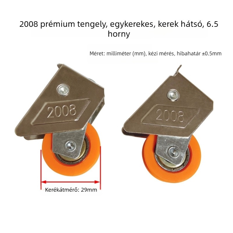 Csúszó ajtó/ablakkerék alumínium ötvözethez, teherbíró, modell Type 2000, tengelyátmérő 29 mm, anyag vas+ötvözet+nylon, zsinórcsatorna 6,5