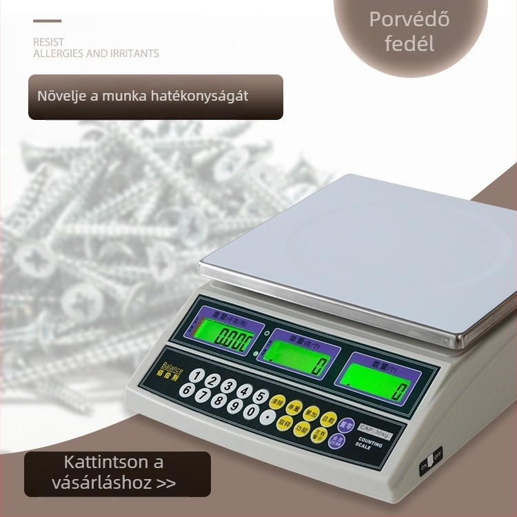 BCS-SN számoló platform mérleg, 3–30 kg, kiváló precizitású digitális mérleg