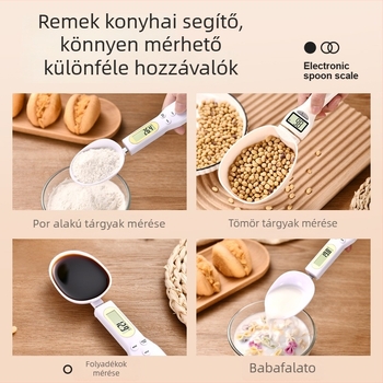 LB-S05 Kompakt konyhai mérleg – pontos digitális mérőkanállal, 800 g