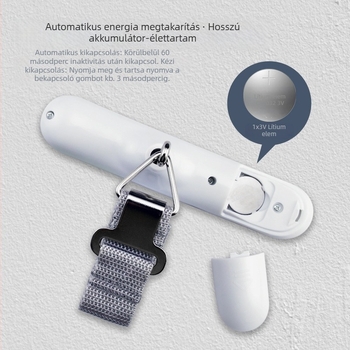 Hordozható elektronikus poggyászmérleg, CX-A25 modell, 50 g–50 kg tartomány, CR2032-akkumulátorral működik, postai használatra