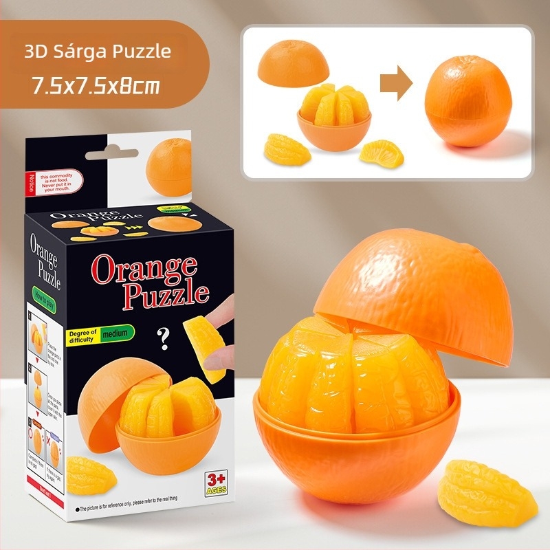 3D puzzle játék – tengeri sün és fokhagyma összeállítás logikai gondolkodáshoz és kézügyességhez, műanyag, Naughty Duoduo, dobozos csomagolás, 7–14 éveseknek