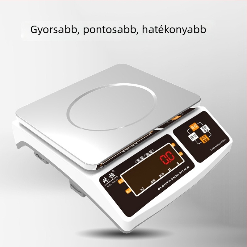 Ipari digitális mérleg 0,1 g pontossággal, kereskedelmi használatra, elektronikus platformmérleg, 6–30 kg kapacitás, digitális kijelző