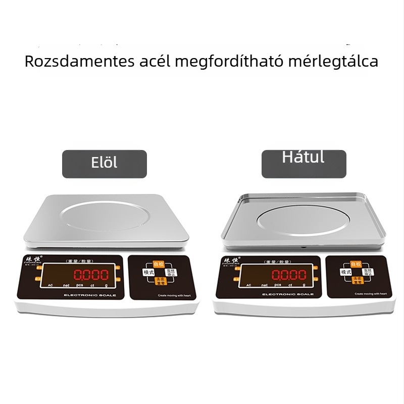 Ipari digitális mérleg 0,1 g pontossággal, kereskedelmi használatra, elektronikus platformmérleg, 6–30 kg kapacitás, digitális kijelző