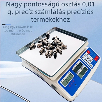 Új digitális számoló mérleg 0,01 g pontossággal, 30 kg kapacitással, asztali elektronikus mérleg otthoni és ipari használatra