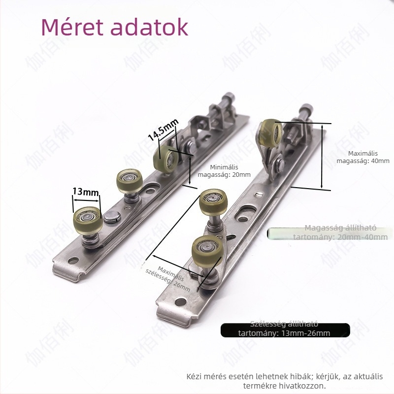 Anti-balansz felső görgő csúszó ajtókhoz/ablakokhoz — rozsdamentes acélból, külső átmérő 13 mm, tengelyátmérő 5 mm, falvastagság 2.0 mm