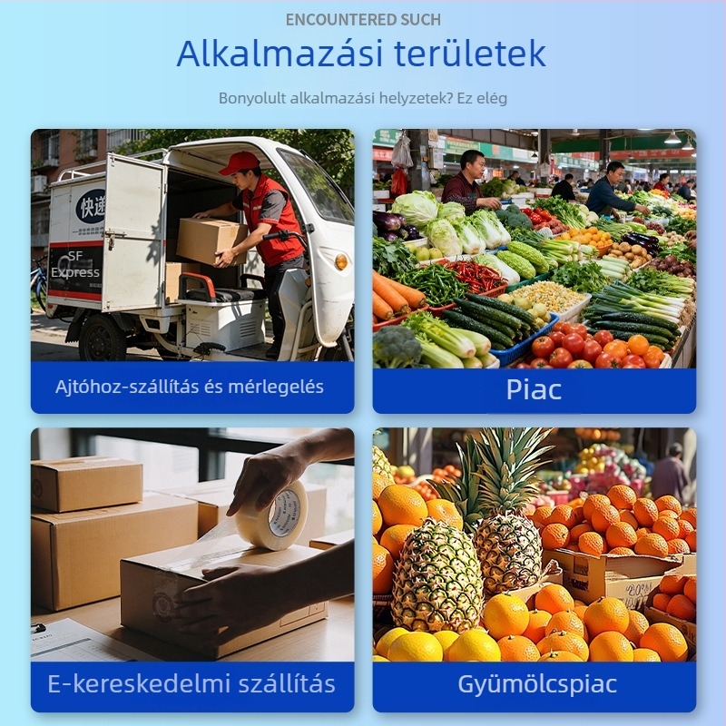 Hordozható Bluetooth elektronikus mérleg PDA-val posta/expressz szortírozáshoz, 30–150 kg, modell TCS-1500KG-ZE11L, beépített akkumulátor