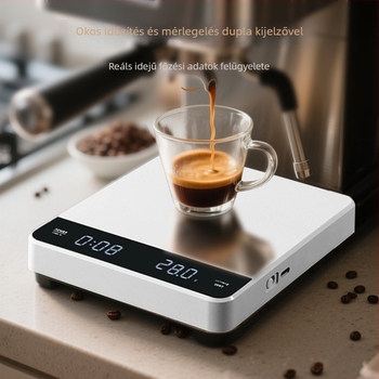 Elektronikus kávémérleg, hordozható kézi készítésű kávéhoz, konyhai mérleg 3 kg/0,1 g, modell C05, 2x AAA tápegység, Changxie Electronics