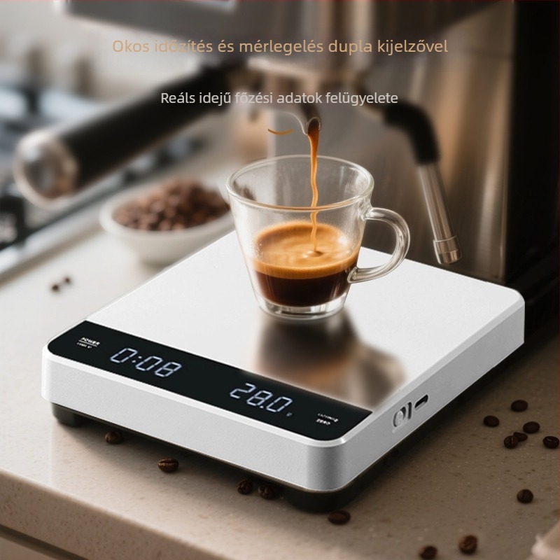 Elektronikus kávémérleg, hordozható kézi készítésű kávéhoz, konyhai mérleg 3 kg/0,1 g, modell C05, 2x AAA tápegység, Changxie Electronics
