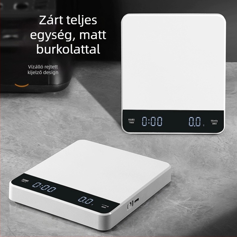 Elektronikus kávémérleg, hordozható kézi készítésű kávéhoz, konyhai mérleg 3 kg/0,1 g, modell C05, 2x AAA tápegység, Changxie Electronics