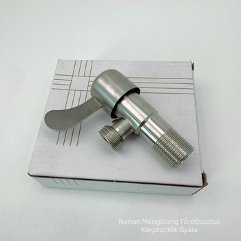 Falra szerelhető rozsdamentes acél szögletes csap mosógéphez, 0–90°C, 0,8 MPa, modern dizájn