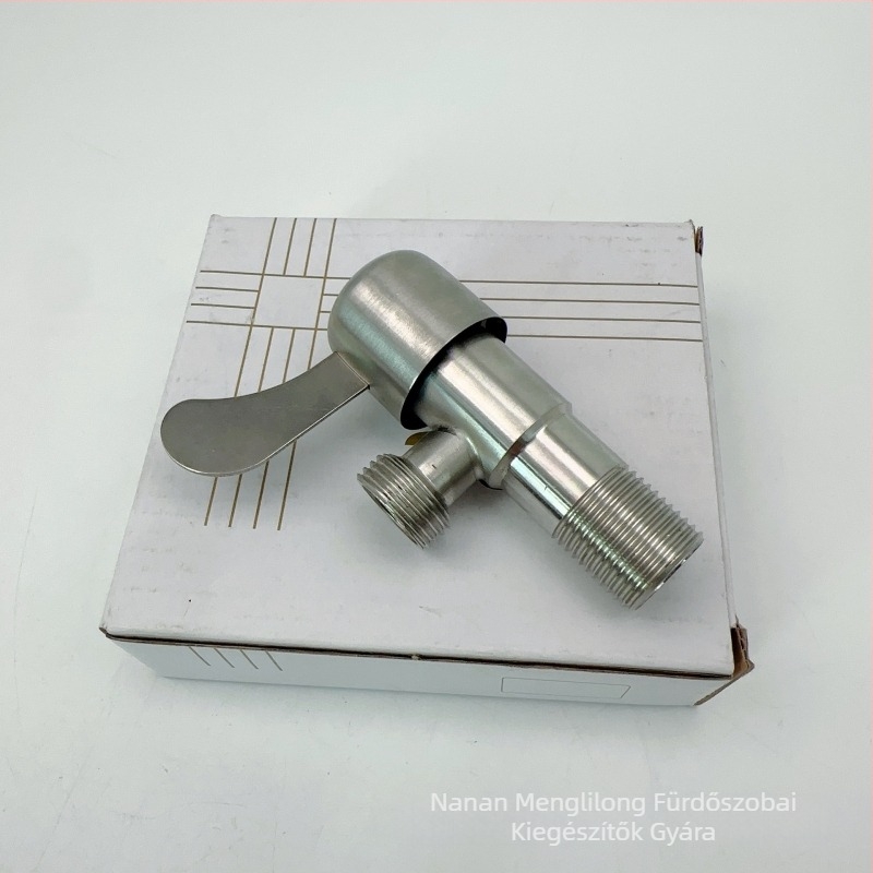 Falra szerelhető rozsdamentes acél szögletes csap mosógéphez, 0–90°C, 0,8 MPa, modern dizájn