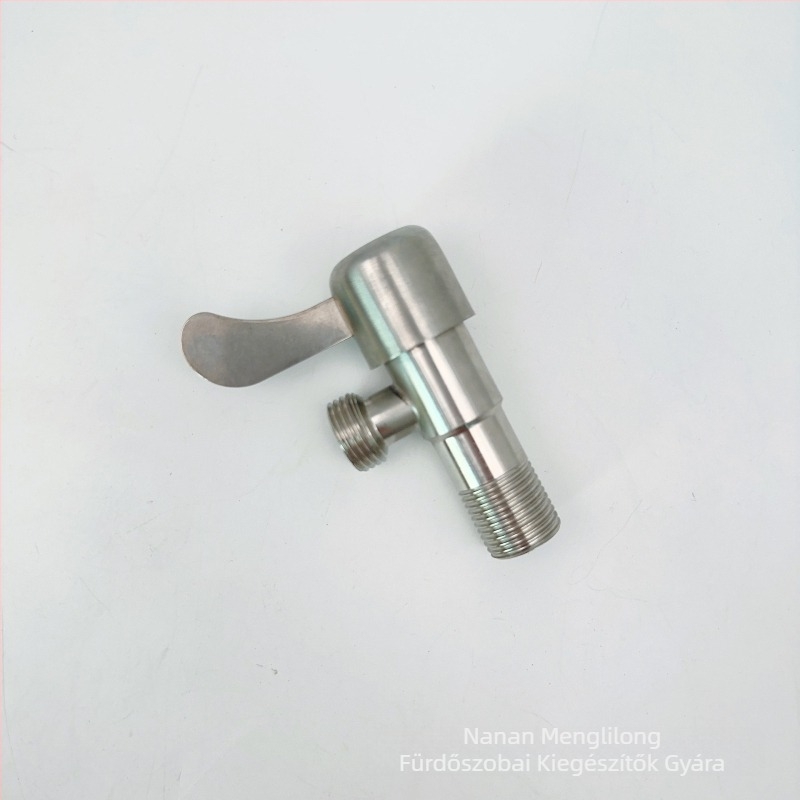 Falra szerelhető rozsdamentes acél szögletes csap mosógéphez, 0–90°C, 0,8 MPa, modern dizájn