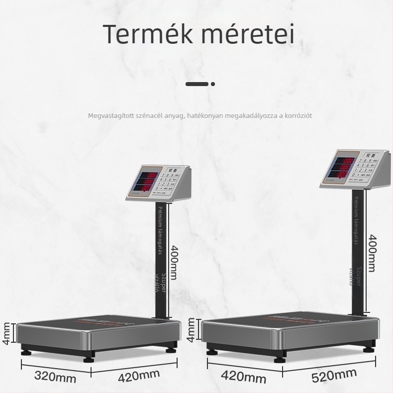 Vízálló elektronikus platformmérleg 200–300 kg, szupermarket zöldségek és gyümölcsök számára, kereskedelmi elektronikus mérleg árazáshoz