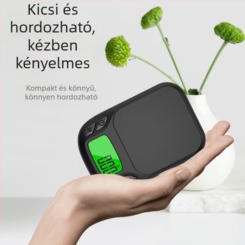 Mini nagy pontosságú elektronikus ékszermérleg, 500 g/0,01 g, modell 658, CHANGXIE, 2xAAA elemmel, multifunkcionális