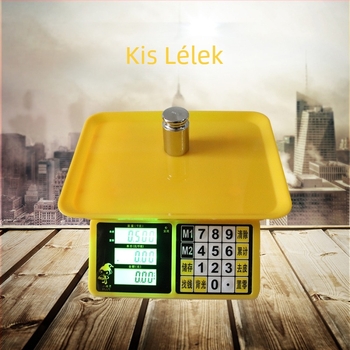 ACS Elektronikus árazó mérleg, 0–30 kg, 1 g felbontás, Elektronikus konyhai és kiskereskedelmi mérleg, Duális energiaellátás