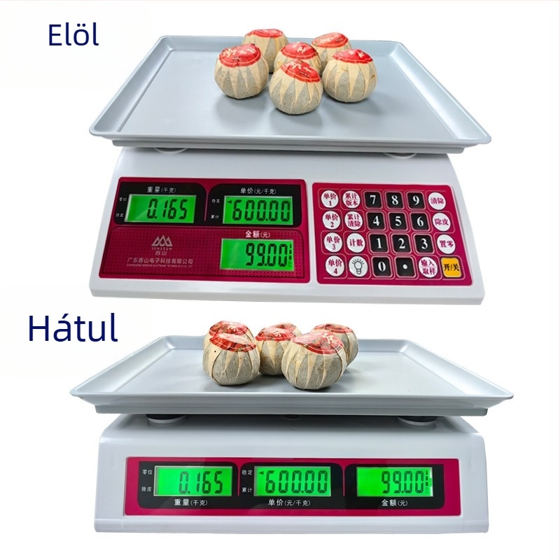 Xiangshan ACS kereskedelmi elektronikus mérleg árkijelzéshez, 6–30 kg, 23×30 cm