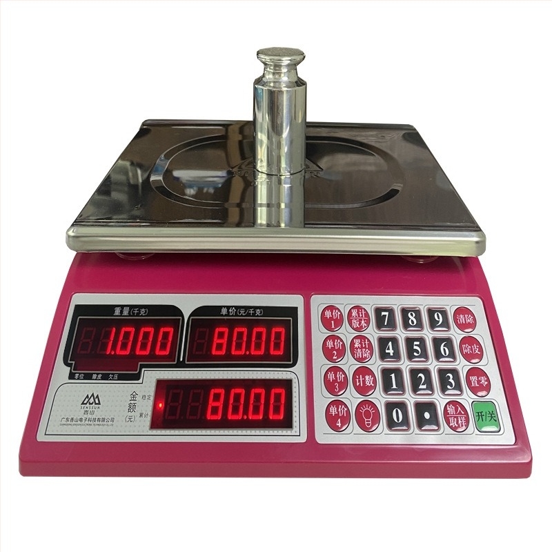 Xiangshan ACS kereskedelmi elektronikus mérleg árkijelzéshez, 6–30 kg, 23×30 cm