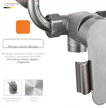 Jun Lin 304 rozsdamentes acél bojler nagy áramlású keverőcsapja, U-alakú, felületi szerelés, modell 145156, nyomás 12, hideg/melegvíz hőmérséklet 123, út 20 mm