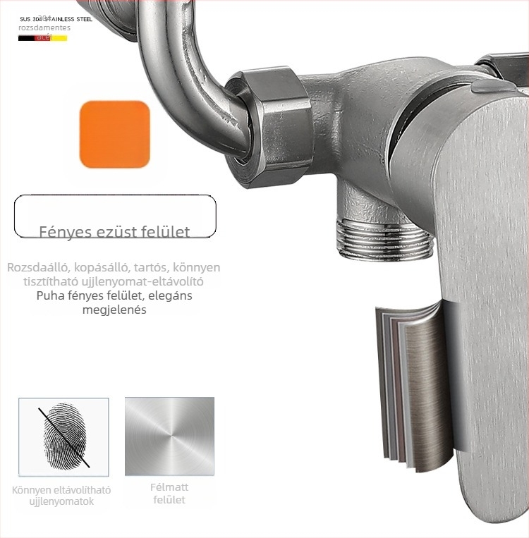 Jun Lin 304 rozsdamentes acél bojler nagy áramlású keverőcsapja, U-alakú, felületi szerelés, modell 145156, nyomás 12, hideg/melegvíz hőmérséklet 123, út 20 mm