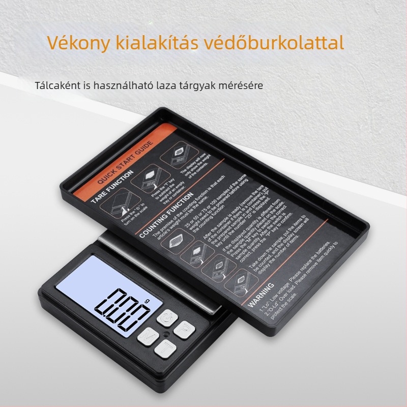 Mini hordozható zsebskála ékszerekhez, 0,1 g pontosság, 0,01 g leolvasási pontosság, újratölthető elektronikus mérleg, mérési tartomány 0,05-1 kg
