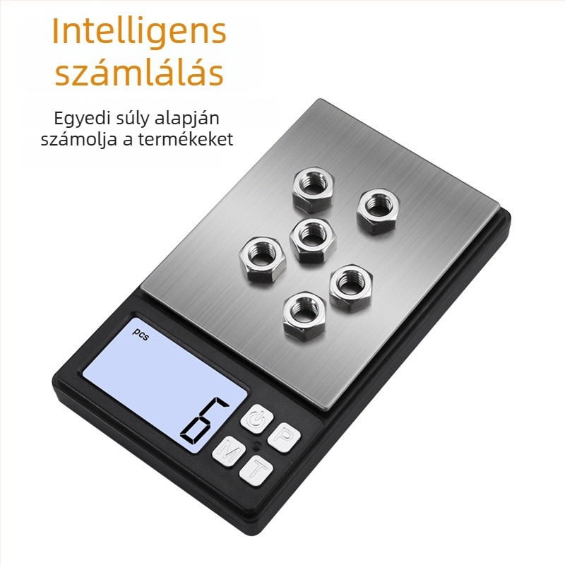 Mini hordozható zsebskála ékszerekhez, 0,1 g pontosság, 0,01 g leolvasási pontosság, újratölthető elektronikus mérleg, mérési tartomány 0,05-1 kg