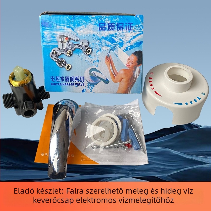 Falihoz rögzített keverőcsap elektromos vízmelegítőhöz – működő nyomás 0,8, meleg víz 95°C, hideg víz 0°C, áramlás 6 L/min, Huixin HX-6211