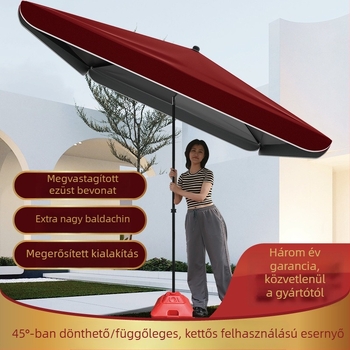 Dőlt szögű árusító stand napernyő, udvarra, UPF50+ UV-védelem, szélálló